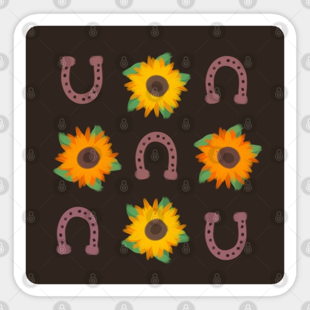 Horseshoes and sunflowers Sticker by Antiope